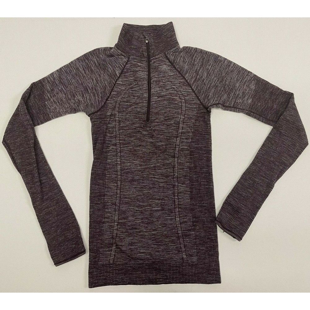 Lululemon Pullover Half Zip Heathered Purple Knit Women's Size 4